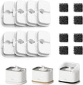 PETLIBRO Cat Water Fountain Filter Replacement, 8 Packs Pet Fountain Filter & Sponges for Dockstream WF106/WF116/WF105/WF115/WF005/WF305, 4 Months Set Easy-Swap PETLIBRO Cat Water Dispenser Filter