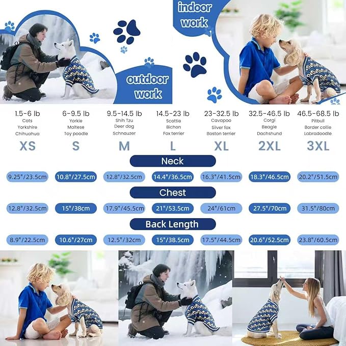 Pet Sweaters for Dogs Boys and Girls, Dynamic Letter Patterned Dog Sweater,Dog Cardigan,Pet Clothes,Pet Knitted Clothing,Fit for Different Seasons and Kinds of Dogs(Blue M)