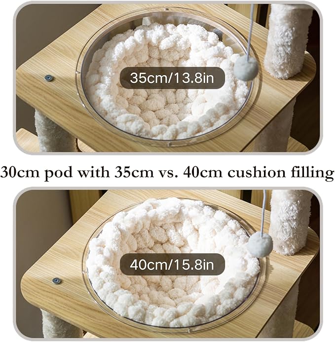 Cat Knitted Bed Mat, Extra-Soft Washable Warm Round Pads Cushions for Indoor Kittens, Cat Trees Towers, Perfect for Kneading and Sleeping (Caramel,Small)