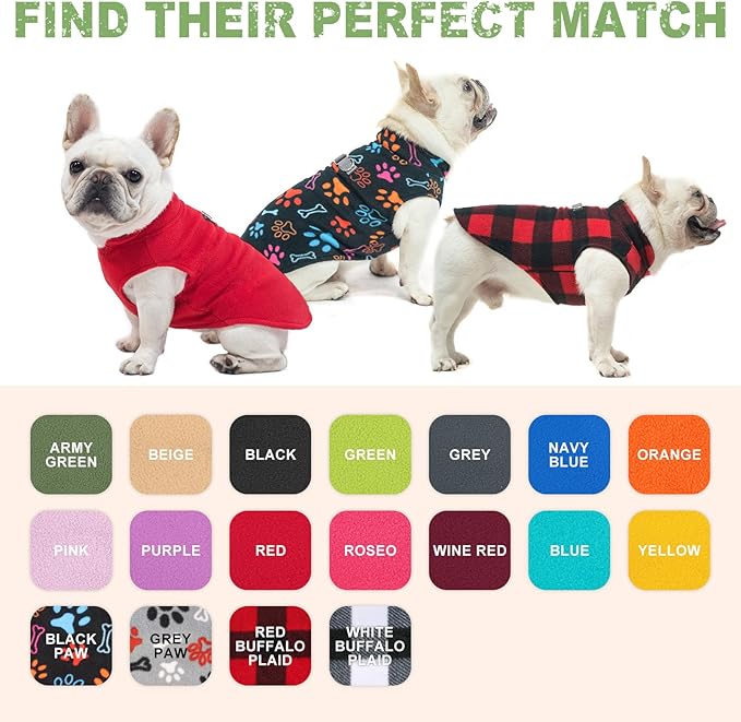 BEAUTYZOO Dog Fleece Vest Sweater Winter Jacket for Small and Medium Dogs with D-Ring Leash Cold Weather Coat Hoodie for XS S M Dogs Boy or Girls, Blue S