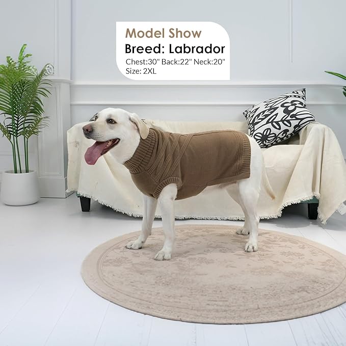 Dog Sweaters for Small Dogs Male Female Pet Knitwear Classic Puppy Warm Pullover Turtleneck Cold Weather Clothes for Chihuahua(Brown, XS)