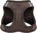 Best Pet Supplies - All Weather Mesh/Plush, Reflective, No Pull Harness for Small, Medium Dogs, Cats - Secure with Hook & Loop Fastener, Buckle, Double D-Rings - Chocolate Suede, XL