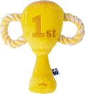 Trophy Interactive Dog Toy - Interactive Snuffle Tug Rope Enrichment Pet Toy - Tough Durable Birthday Gift for Aggressive Chewer Puppy - Cute Squeaker Plush for Teething - Parody Dog Toy