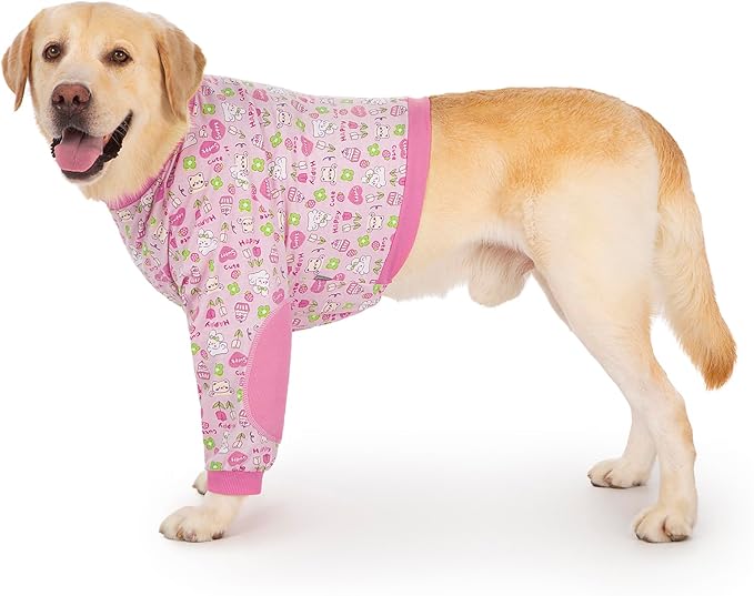 Dog Recovery Shirt for Front Legs, Dog Elbowpads Sleeve Protect Dogs Elbows Arms,Stop Licking Joints After Surgery, Help with Injury Healing Covers The Wound, Cone Alternatives (Pink, 2XL)
