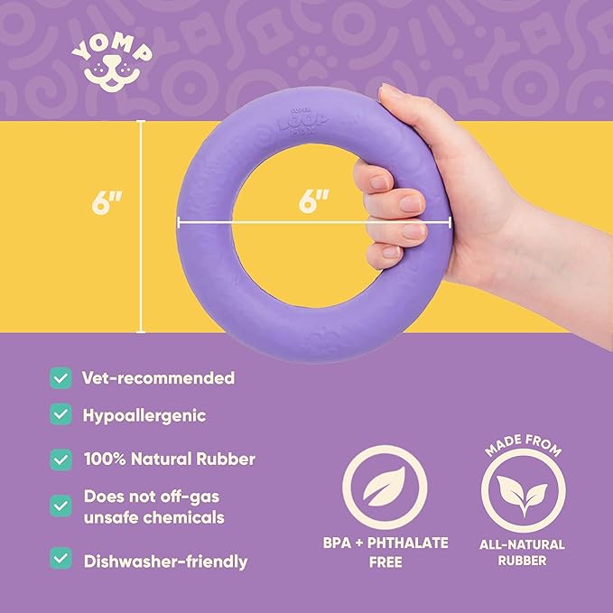 Yomp SuperLoop Max Dog Chew Ring – Durable, Dishwasher Safe, for Active Play, Tug, Fetch & Chew