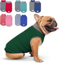 cyeollo 2 Pack Fleece Dog Sweater Stretchy Sweatshirt for Dogs Vest Lightweight Jacket with Reflective Stripe Pullover Dog Clothes XL Green & Grey