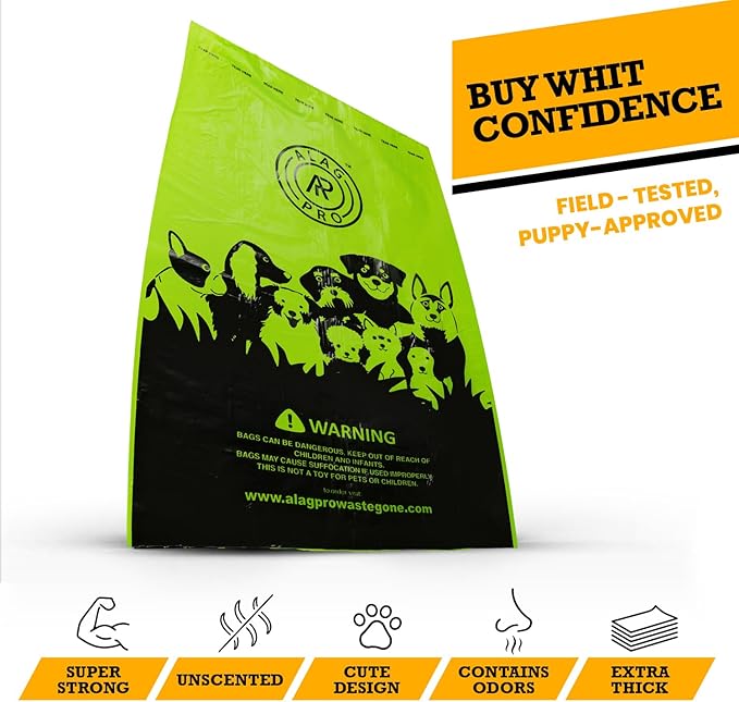 ALAGPRO® 4,000 Commercial Grade Dog Waste Station Refill Roll Bags, Fits Any Pet Waste Station - 45% Thicker than Competitor Bags - 20 Rolls of 200 Bags for Backyard, Parks & HOA's