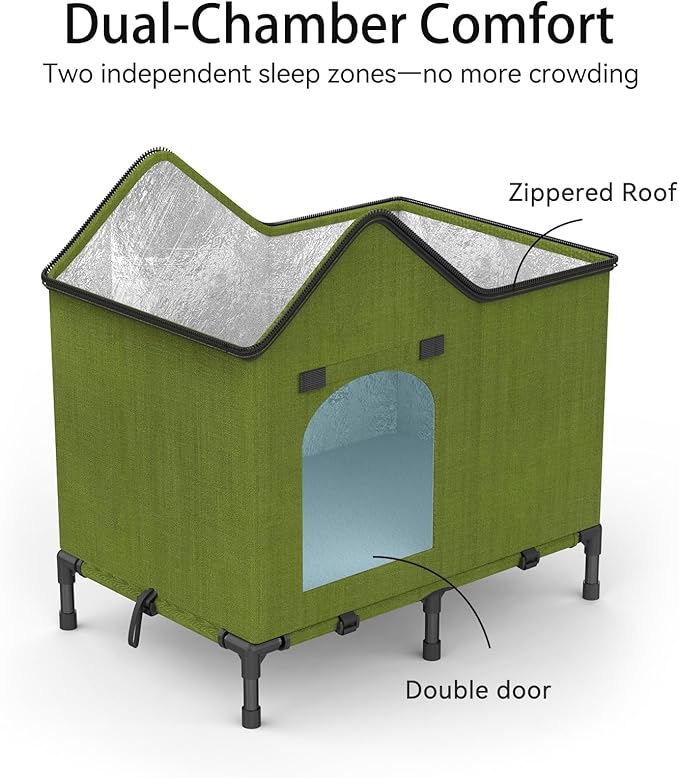 Heated Outdoor Cat House – Weatherproof Winter Shelter for Stray & Outdoor Cats, Insulated & Elevated Design for Porch, Yard, Barn or Garage, Easy Assembly Warm Cat Shelter