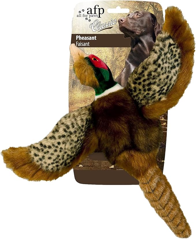 ALL FOR PAWS Classic Dog Pheasant Toys, Squeaky Dog Toys Stuffed Animal Dog Hunting Plush Toy, Large