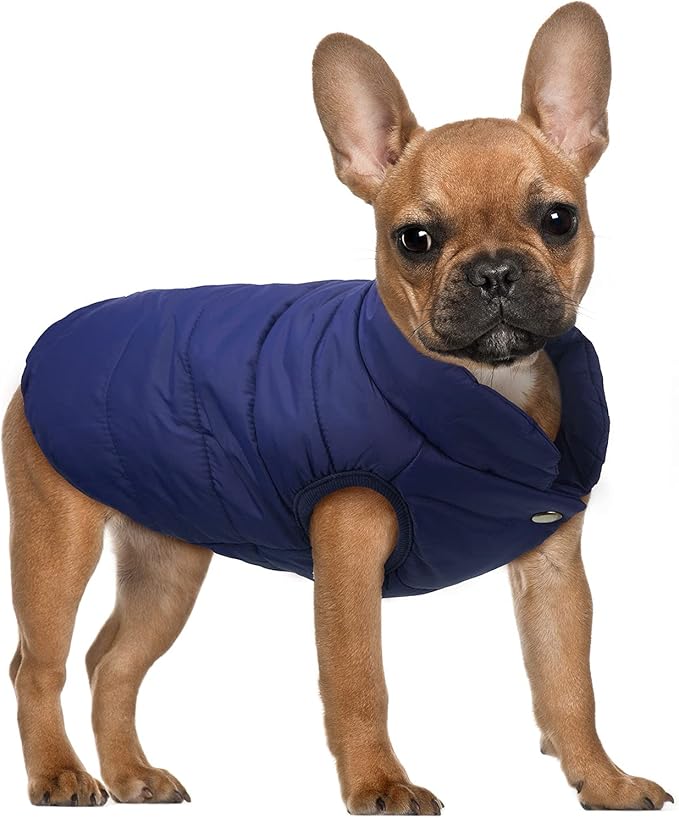 Syhood 2 Pieces Dog Jacket 2 Layers Fleece Lined Dog Jacket Warm Soft Windproof Small Pet Coat for Winter Cold Weather (Xs,Navy, Red)