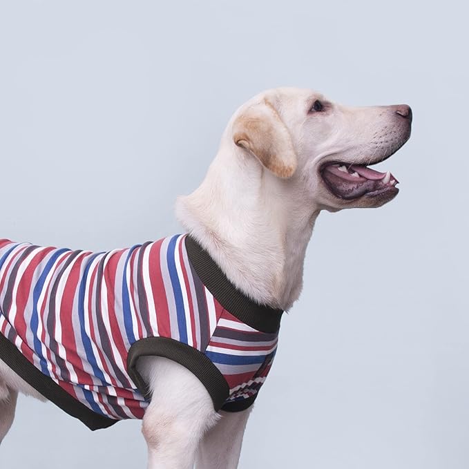 Extra Large Dog T Shirts Clothes Sleeveless Tank Top Vest for Labrador Rottweiler Great Dane, Red, 3X-Large