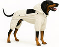 LOVELONGLONG Waterproof Dog Raincoat with Removable Hood – Outdoor Full Body Dog Jacket, Windproof Snowproof Shell Suit – All Season Pet Rain Gear Ivory L