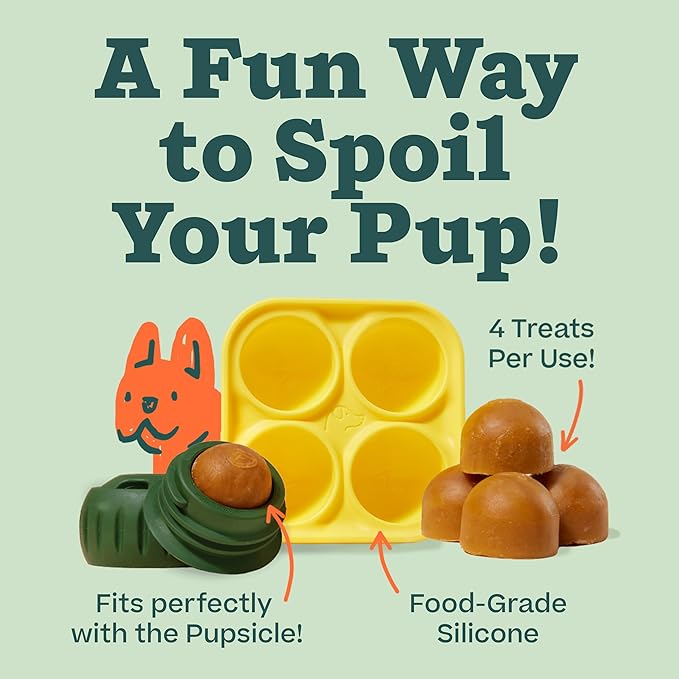 WOOF Pupsicle Treat Tray Mold, XL 75 lbs and Up, Silicone Molds for Dog Treats, Dishwasher Safe, Reusable Treat Tray, Freeze Refill Treats For The Pupsicle Toy