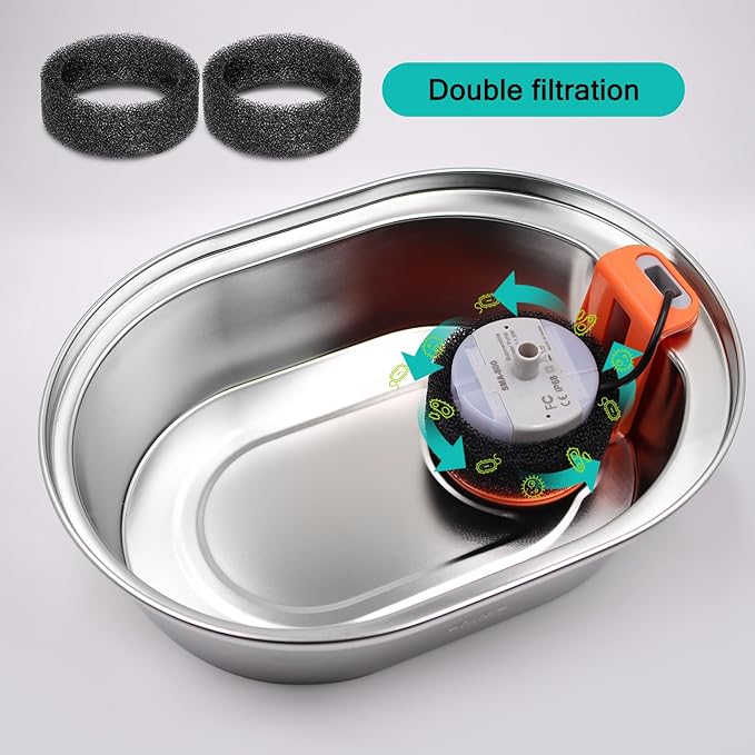 Cat Water Fountain Filters for Stainless Steel Pet Fountain, 8 Pack Pet Replacement Sponges