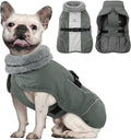 Queenmore Dog Coats for Large Breeds, Dog Snow Jacket, Adjustable Easy On Large Dogs Winter Jackets, Waterproof Cold Weather Pet Coat, Grey, L