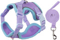 Cat Harness and Leash Set for Walking – Escape-Proof Reflective Vest for Cats and Small Dogs, Adjustable Soft Air Mesh with Pressure-Reducing Design, 4.92ft (Blue & Purple, S)