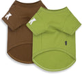 Koneseve Dog Shirts 2 Pack Soft Comfortable Clothes for Medium Large Dogs Brown & Avocado Green 4XL