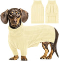 Queenmore Small Dog Sweaters for Dogs Girls Boys,Xmas Sweater Small Dog,Turtleneck Knitted Sweater for Dogs Cats,Cold Weather Pullover for Male Female,Soft Sweaters Pet Apparel(Light Apricot,S)
