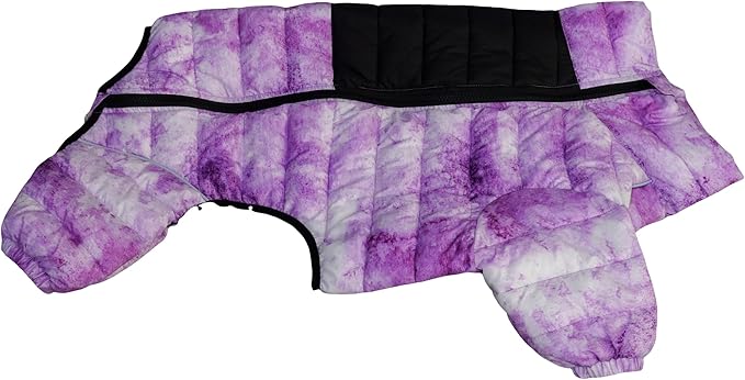 Lovelonglong Dog Coat Dog Warm Jacket, 4 Legs Covered Waterproof Windproof Reflective Warm Dog Vest, Zippered Adjustable Outdoor Dog Snow Jacket for Small Medium Large Dogs micai-Purple L