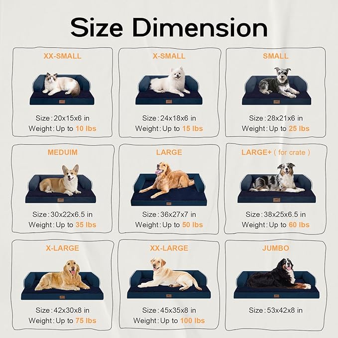 Small Dog Bed Orthopedic Washable Cat Bed Memory Foam Small Couch Sofa Indoor Comfy Pet Beds with Waterproof Removable Cover & Non-Slip Bottom