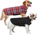 MIGOHI Dog Jackets for Winter, Windproof Waterproof Reversible Dog Coat for Cold Weather, British Style Plaid Warm Dogs Vest for Small Medium Large Dogs, Red, XL