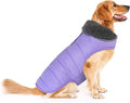 Dog Winter Coat, Waterproof Dog Jacket with Leash Hole, Reflective Adjustable Pet Snow Vest, Warm Fleece Sweater for Small Medium Large Dogs - Light Purple, 3XL