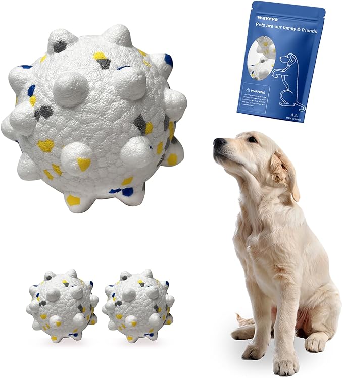 2 Pcs Tough ETPU Dog Balls for Aggressive Chewers - Bouncy, Interactive Floating Chew Toys for Fetch & Water Play with Small Medium Dogs