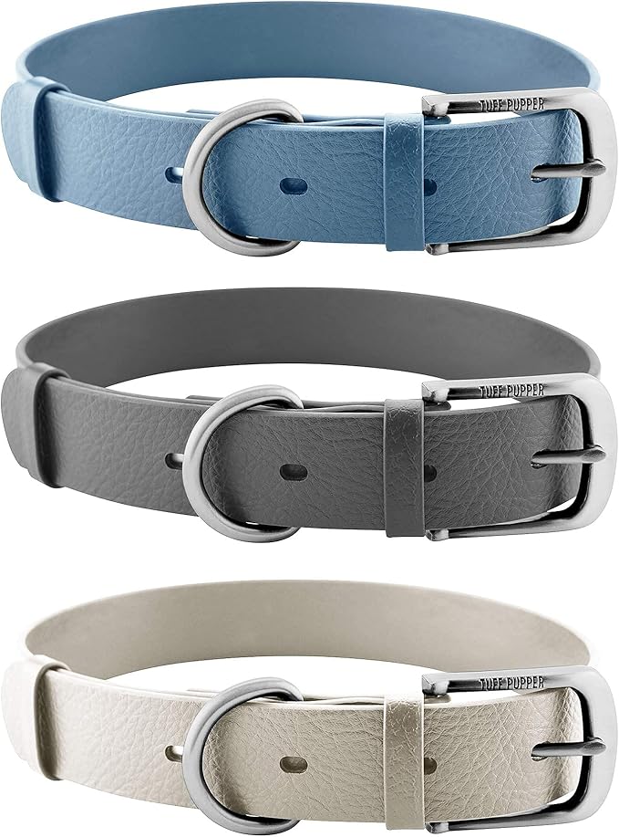 Tuff Pupper Classic Heavy Duty Dog Collar | 10x Stronger Than Leather | 100% Waterproof & Odor Proof Dog Collar | Tough Rust-Proof All Metal Hardware Small (12-15" Neck)