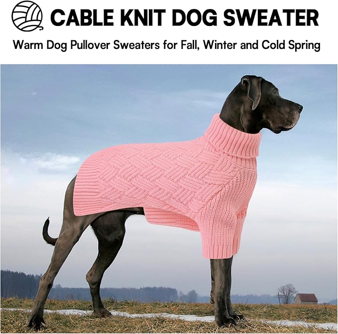 KOESON Small Dog Sweater Female and Male, Pullover Dog Sweater with Sleeves, Easy On Christmas Sweaters for Dachshund, Chihuahua, Pug, Yorkie, Warm Knitted Winter Apparel for Small Dogs, Pink, S