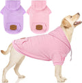 2 Pack Dog Hoodie Sweaters for Small Medium Dogs Warm Dog Clothes for Large Dogs Soft Waffle-Like Laminated Sweatshirt Bulldog (Pink+Purple, XXL (Back: 26",Chest: 34.5", Neck: 25"))