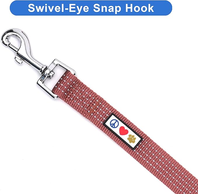 Pawtitas 6 FT Pet Puppy Leash Reflective Dog Leash Comfortable Handle Highly Reflective Threads Heavy Duty Dog Training Leash Available as a 6 ft Medium Dog Leash or 4 ft Dog Leash
