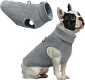 Idepet Dog Fleece Vest Sweater Zip Up Warm Pullover Dogs Jacket with D-Ring Leash Winter Cold Weater Coat Pet Sweatershirt Clothes Hoodie for Small Medium Dogs Boy Girl (Gray, XS)