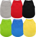 Paiaite 6 Pieces Plain Dog Shirt Sleeveless Puppy Cotton Dog Shirts Breathable Pet Apparel Tank Top Colorful Puppy Sweatshirt Clothes for Small Medium Dogs 4XL