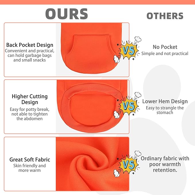 KOOLTAIL Fall Dog Hoodie - Soft & Warm Dog Thanksgiving Sweater with Leash Hole and Pocket,Pet Winter Coat,Cold Weather Clothes Sweatshirt for Small Medium Large Dogs Puppy Cat Boy Girl,Orange XL/XXL