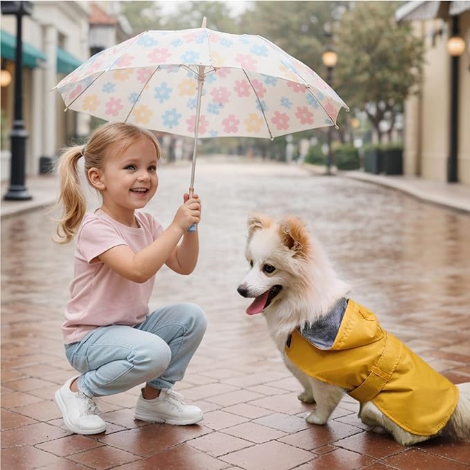 Dog Raincoat Dog Rain Jacket Poncho Waterproof Pet Rain Suit Double Layer Breathable Lining Hooded Leash Hole Adjustable Puppy Small Medium Dogs,Yellow,XXL