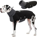 ASENKU Dog Coat, Dog Winter Jackets with Fleece Turtleneck, Windproof, Reflective Pet Snow Jacket for Cold Weather,Coats for Extra Large Size Dogs, Black, XXXXL