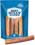 Best Bully Sticks Natural Jumbo Bully Sticks for Large Dogs - 6 Inch, 4 Count (Pack of 1) - 100% Free-Range Grass-Fed Beef, Single-Ingredient, Grain and Rawhide Free Long Lasting Dog Chews