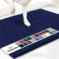 Muddy Mat® AS-SEEN-ON-TV Highly Absorbent Microfiber Dog Door Mat and Pet Rug, Non Slip Thick Washable Area and Bath Mat Soft Chenille for Kitchen Bathroom Bedroom and Indoor - Navy Blue XXL 60"X48"