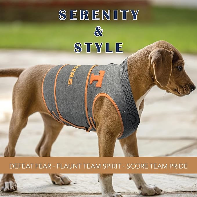 NCAA Tennessee Volunteers Dog Anxiety Shirt Calming Soothing Vest for Dogs Cats with Anxiety, Fears, Fireworks, Loud Noises, Dark, Lonely Keeps Dogs Calm Feeling Safe, Relaxing Jacket Medium