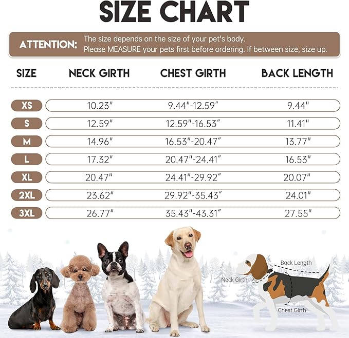 BRKURLEG Dog Winter Coat, Warm Dog Jackets for Small and Medium Large Dogs, Reflective Adjustable Pet Cold Weather Coats, Waterproof Windproof Dogs Snow Jacket Clothes Warm Vest (M, Khaki)