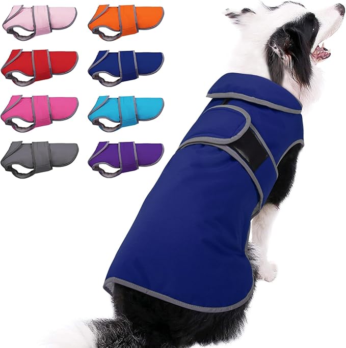 MIGOHI Reflective Waterproof Windproof Dog Coat - Warm Jacket Reversible Stormguard Winter Vest for Small to Large Dogs (Navy, M)