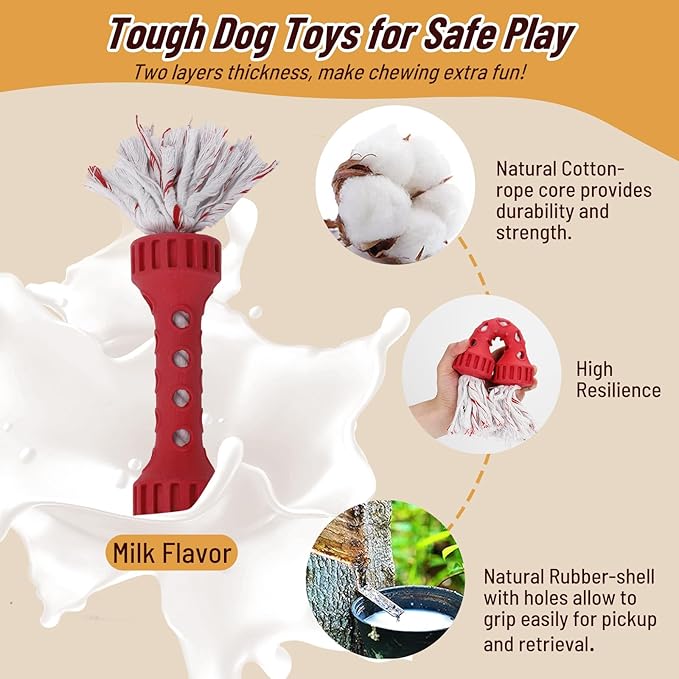 Dog Rope Toys for Aggressive Chewers, Tug of War Toys for Medium/Large Dogs, Outdoor Dog Fetch Toy, Dog Teething Toys, Keep Your Powerful Chewers Busy, Dog Boredom Buster Toys