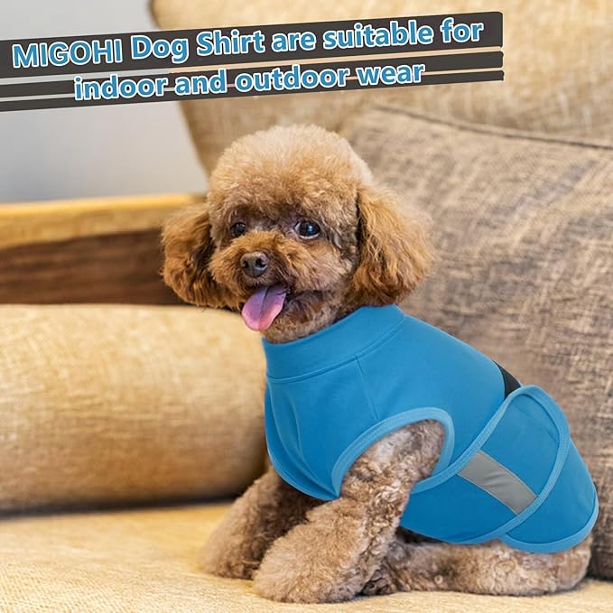 MIGOHI Dog Anxiety Relief Coat,Comfort Anxiety Vest for Dogs,Adjustable Dog Anxiety Calming Wrap for Fireworks,Thunderstorm,Travel,Separation,Anxiety Jacket for Small Dogs,XS,Blue