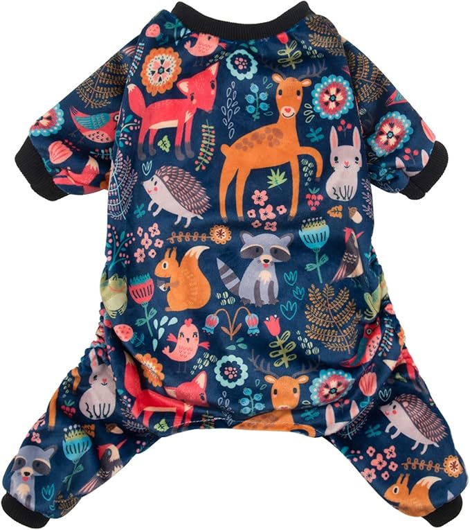 CuteBone Small Dogs Outfit Soft Puppy Onesies Pjs Dog Pajamas Pet Coat Cat Apparel Comfy Doggie Jumpsuit Bodysuit for All Seasons P75M