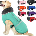 QBLEEV Warm Dog Coat - Waterproof Reflective Jacket, Thick Fleece Dog Snowsuit Christmas Vest for Cold Weather, Small to Large Dogs