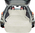 F-color SUV Cargo Liner for Dogs, Water Resistant Pet Cargo Cover Dog Seat Cover Mat for SUVs Sedans Vans with Bumper Flap Protector, Non-Slip, Large Size Universal Fit, Beige