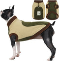 XL Dog Fleece Sweater Vest for Winter Fall Spring,Warm & Soft, Dog Cold Weather Coat for Medium Breeds, Stretchy Pullover Coats for French Bulldog,Machine Washable,Army Green,Size XL