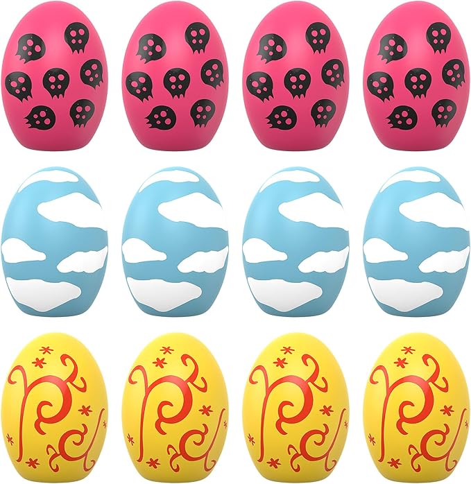 Squeaky Dog Toys, Soft Chewing Dog Balls, 12 Pcs Interactive Squeak Fetch Playing Pet Toy, Durable Bouncing Toys to Keep Them Busy, 2.6" Egg Ball for Puppies Small Breeds