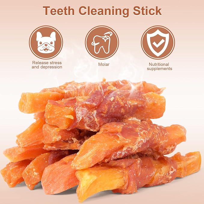 Dog Treats, Chicken Wrapped Sweet Potato Dog Snacks, Puppy Training Snacks Rawhide Free Treats 0.5lb/227g
