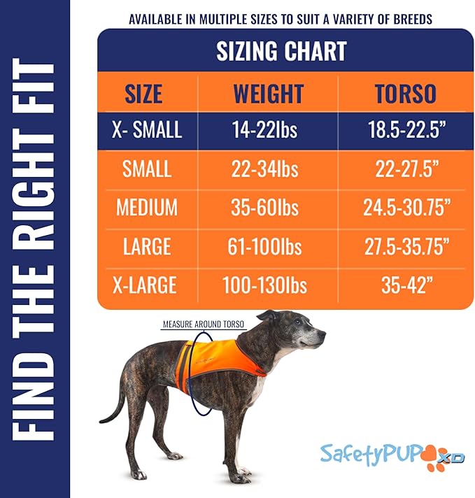 Blaze Orange Dog Vest, Lite Edition. High Visibility Dog Reflective Jacket with Mid Back Coverage. Ideal Hunting Vest, Reflective Gear for Small, Medium, and Large Breeds Helping to Keep Your PUP Safe